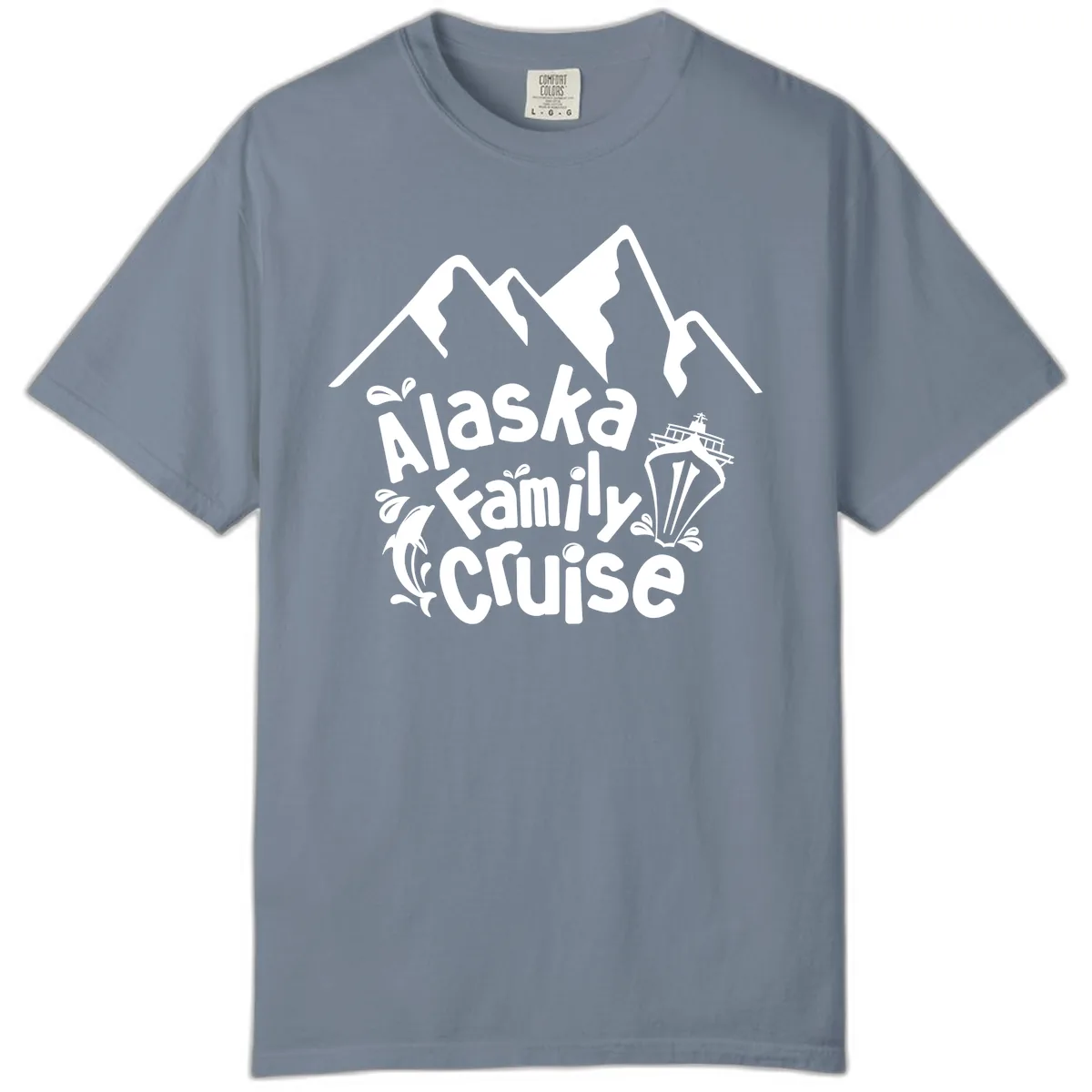 Alaska Family Cruise Mountain Adventure Comfort Color in Blue Jean