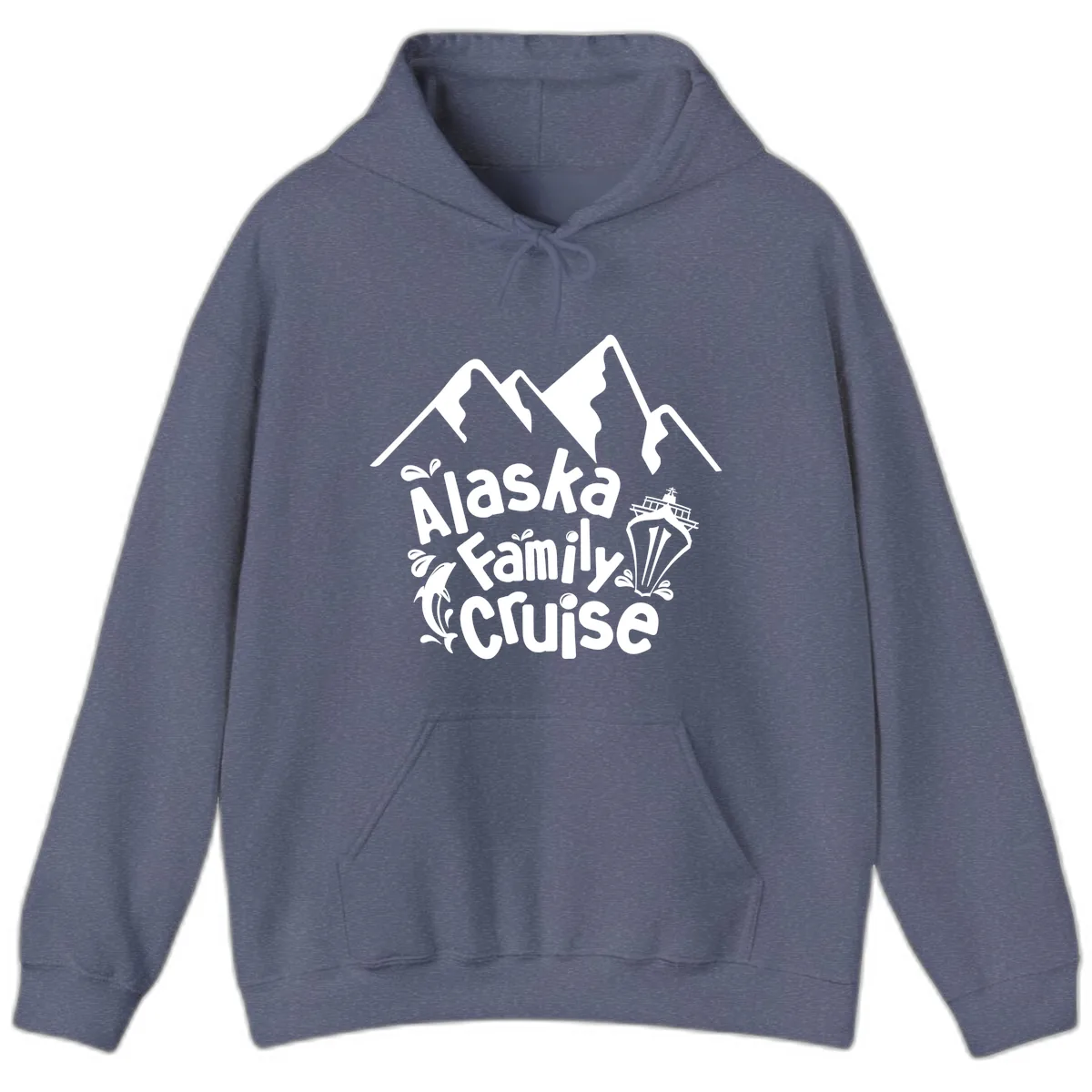 Alaska Family Cruise Mountain Adventure Hoodie in Heather Navy