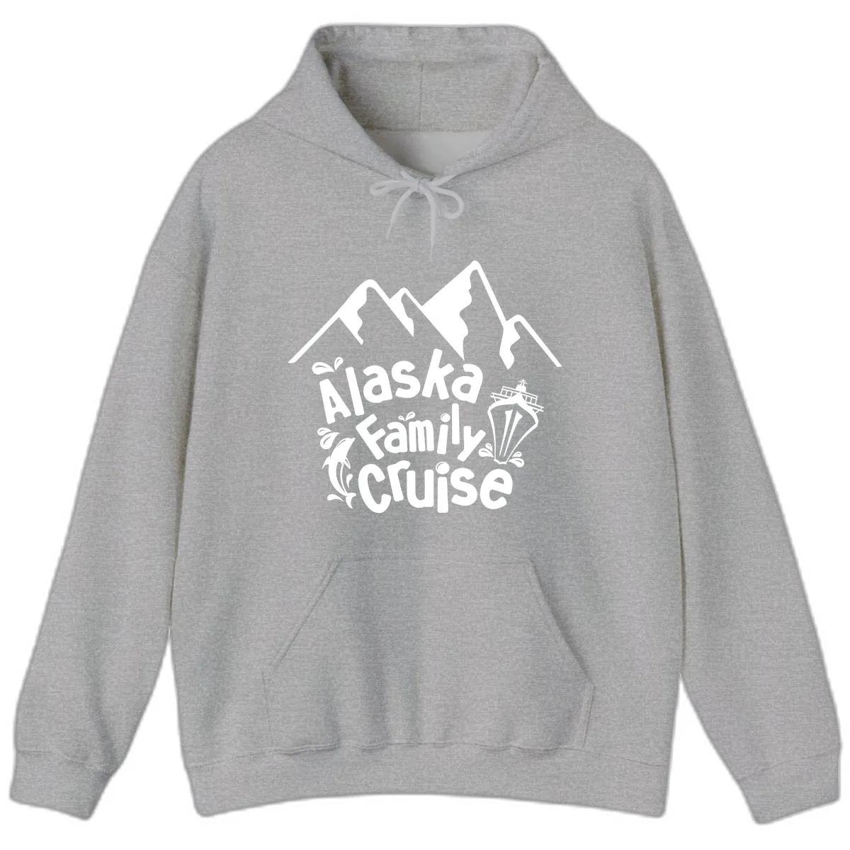 Alaska Family Cruise Mountain Adventure Hoodie in Sport Grey