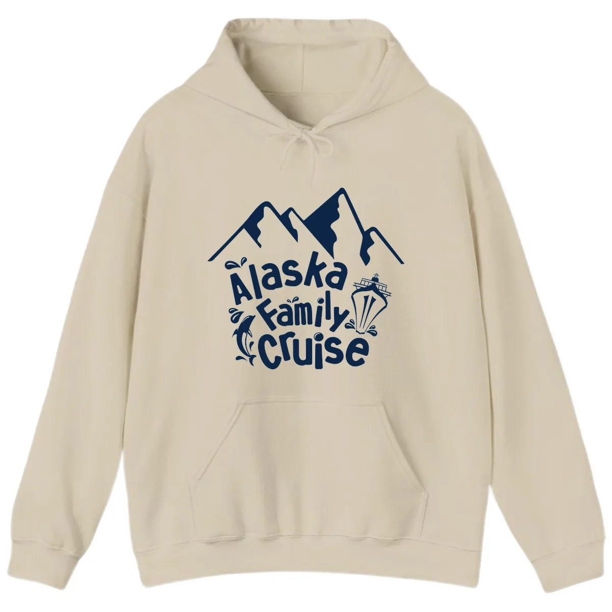 Alaska Family Cruise Mountain Adventure Hoodie in Sand