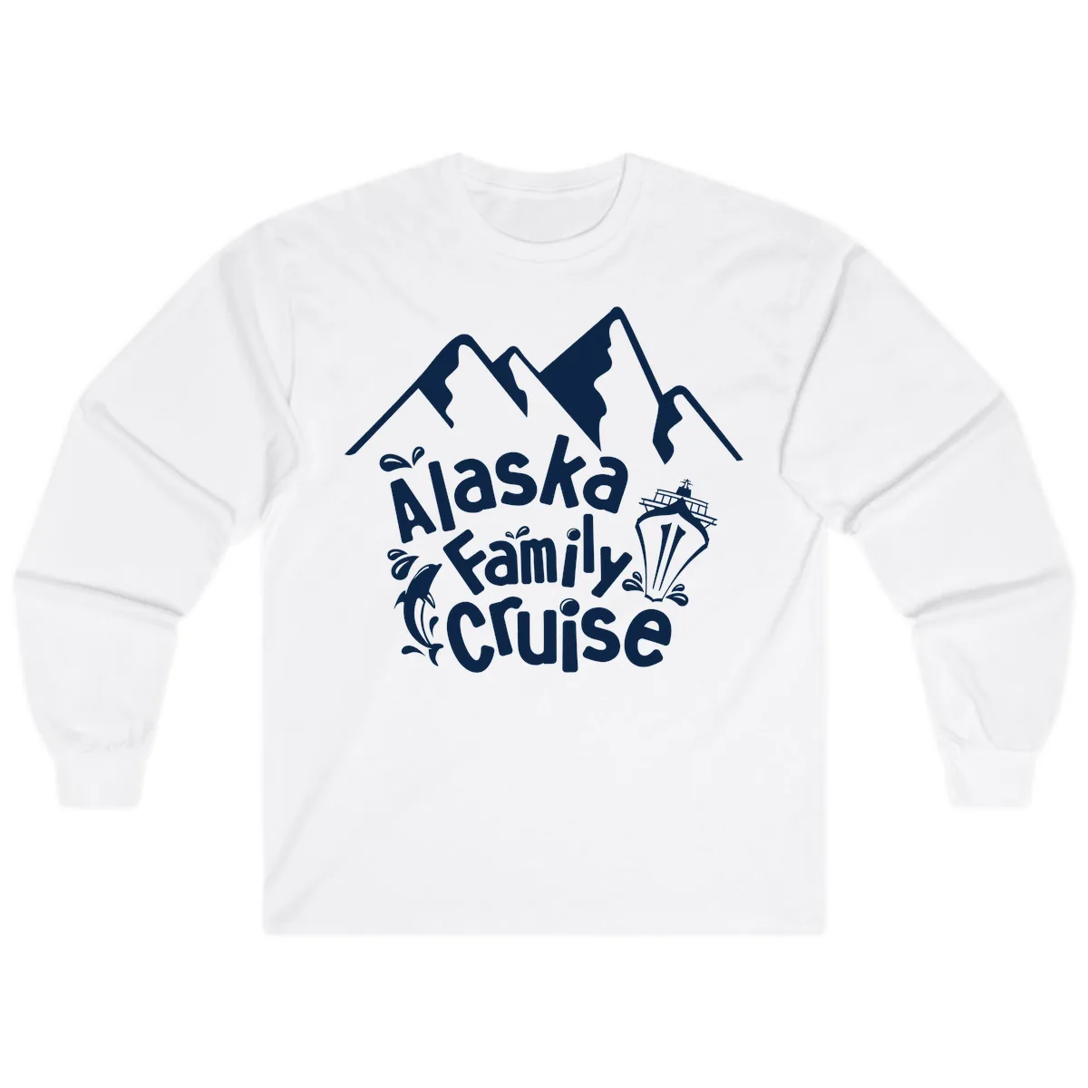 Alaska Family Cruise Mountain Adventure Long Sleeve in White