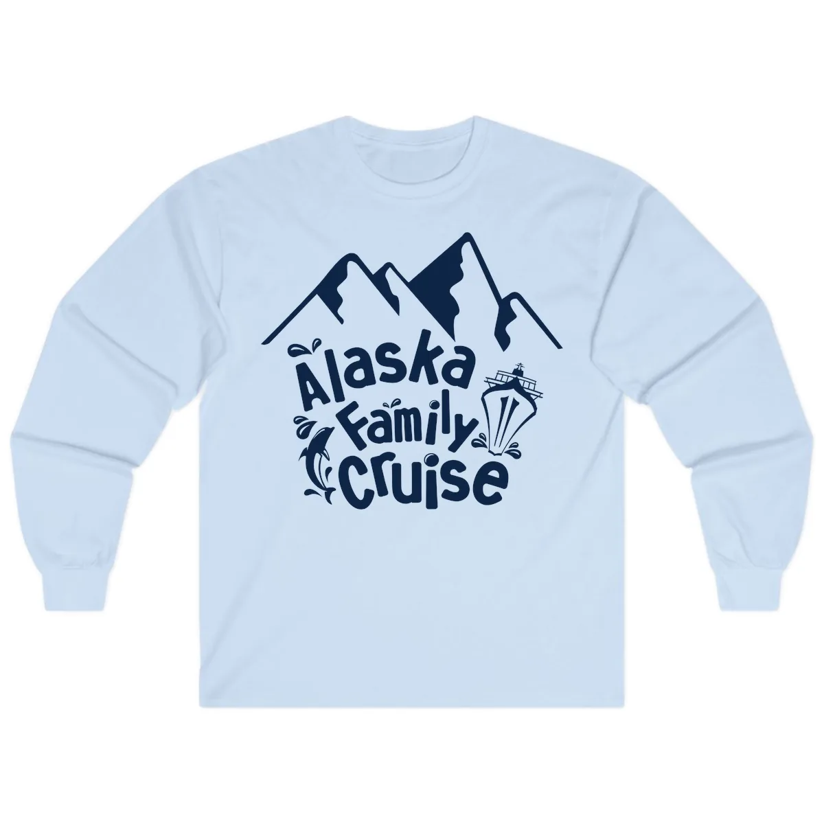 Alaska Family Cruise Mountain Adventure Long Sleeve in Light Blue