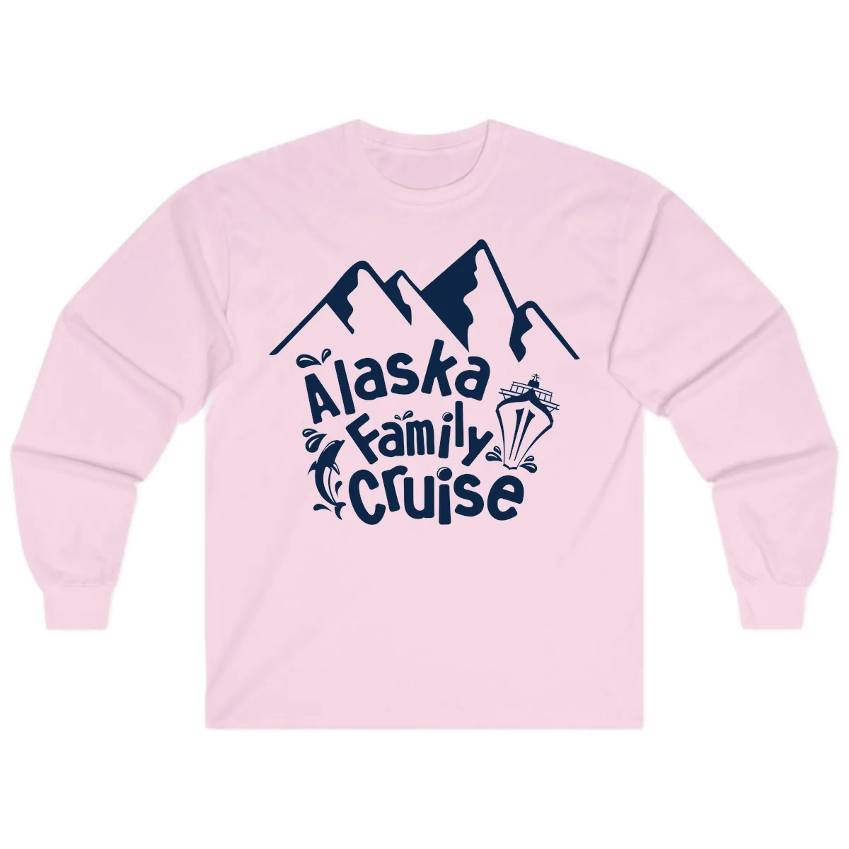 Alaska Family Cruise Mountain Adventure Long Sleeve in Light Pink