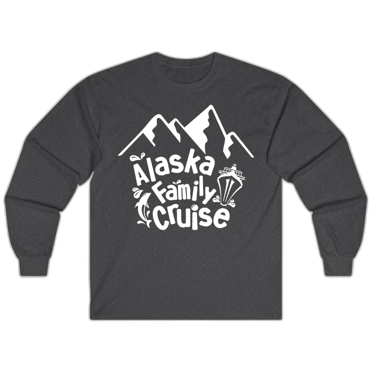 Alaska Family Cruise Mountain Adventure Long Sleeve in Dark Heather