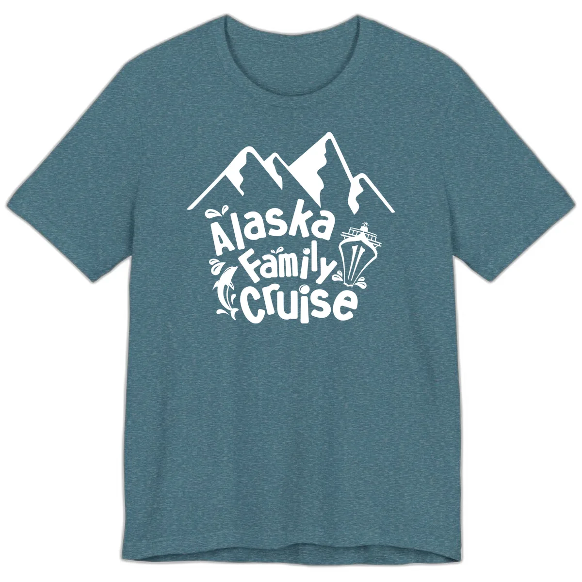 Alaska Family Cruise Mountain Adventure Premium T-Shirt in Heather Deep Teal