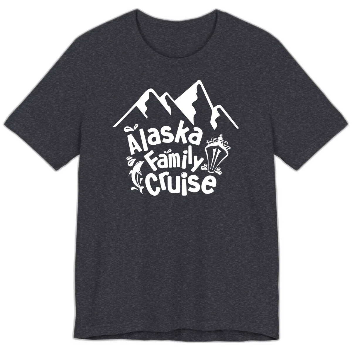 Alaska Family Cruise Mountain Adventure Premium T-Shirt in Heather Navy
