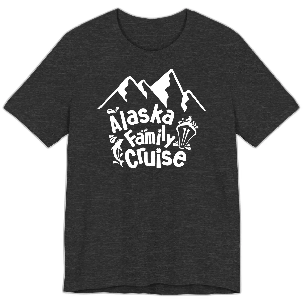 Alaska Family Cruise Mountain Adventure Premium T-Shirt in Dark Grey Heather