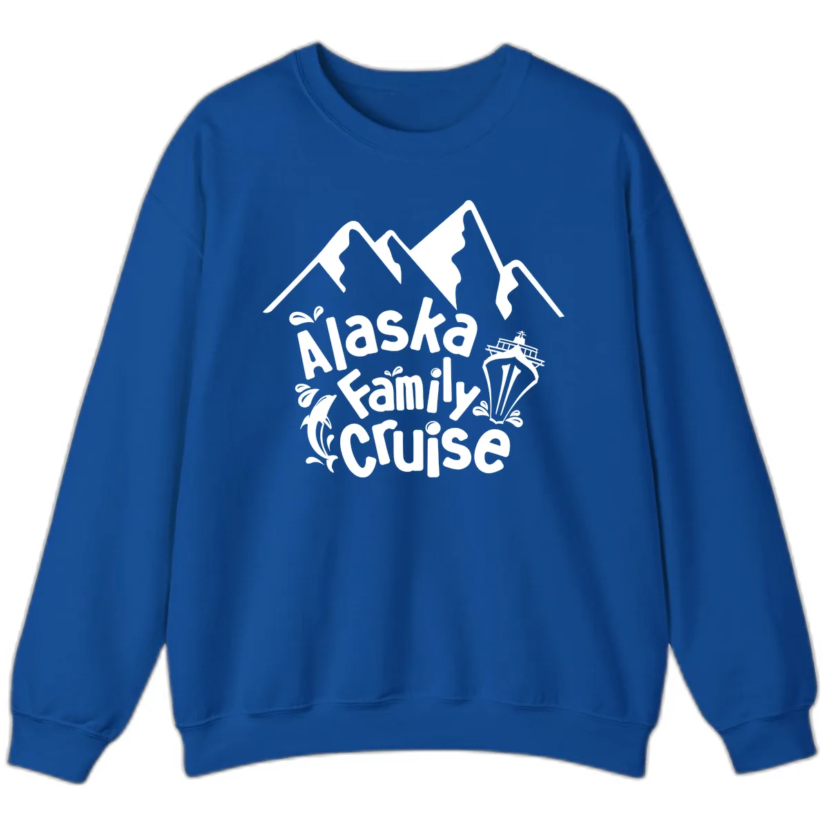 Alaska Family Cruise Mountain Adventure Sweatshirt in Royal