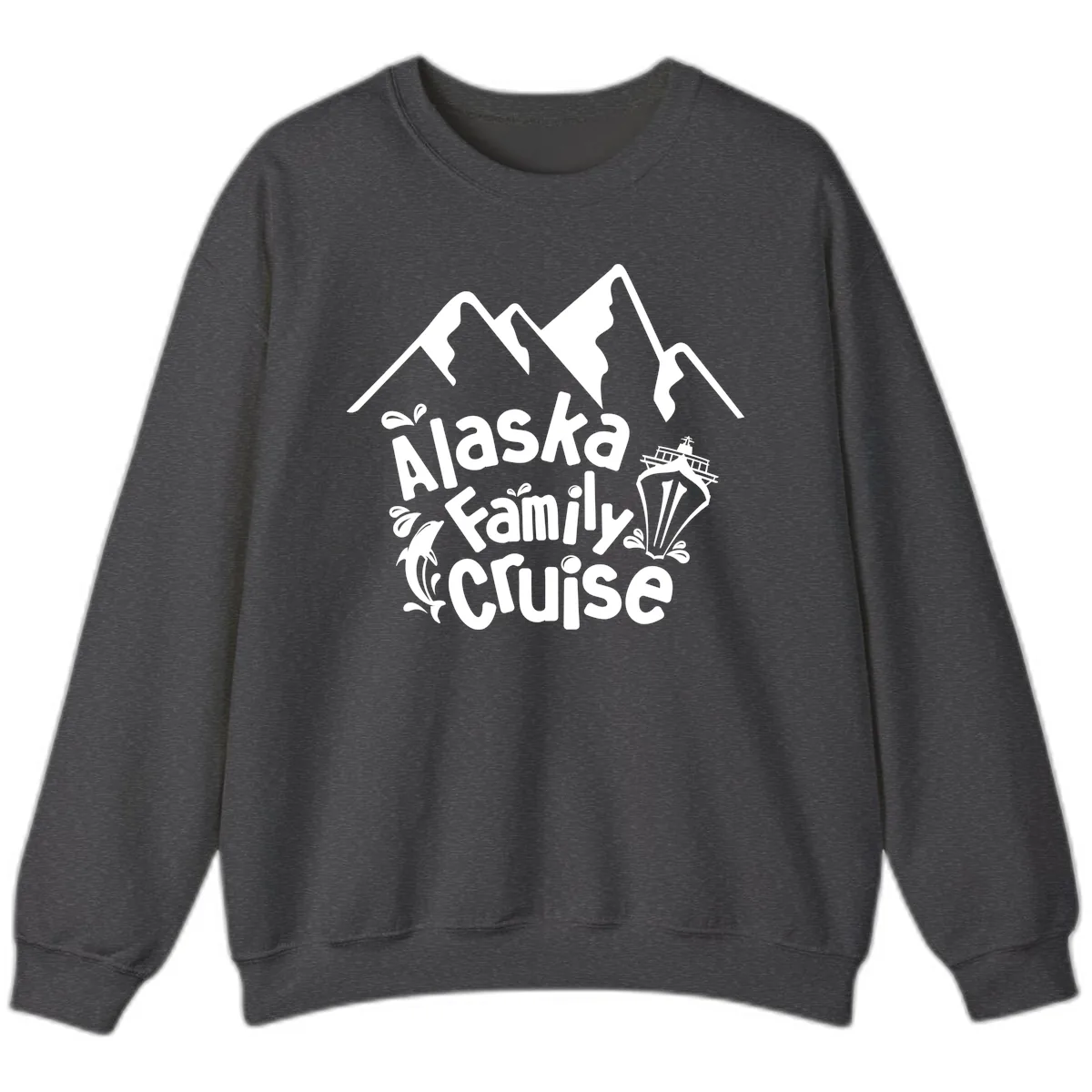 Alaska Family Cruise Mountain Adventure Sweatshirt in Dark Heather