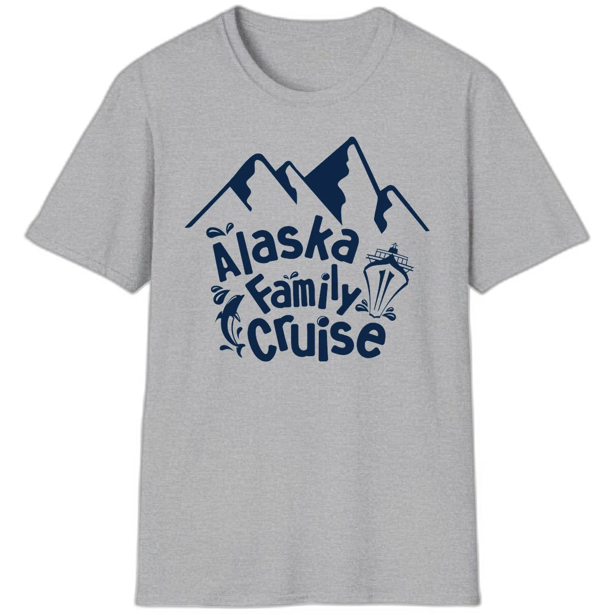 Alaska Family Cruise Mountain Adventure T-Shirt in Sport Grey