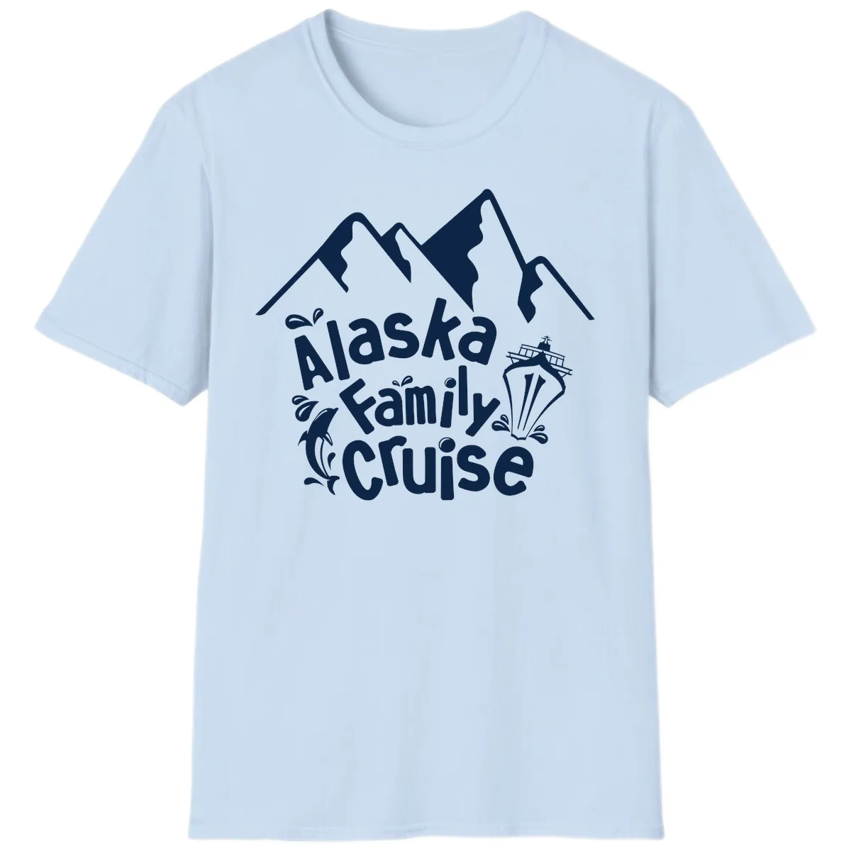 Alaska Family Cruise Mountain Adventure T-Shirt in Light Blue