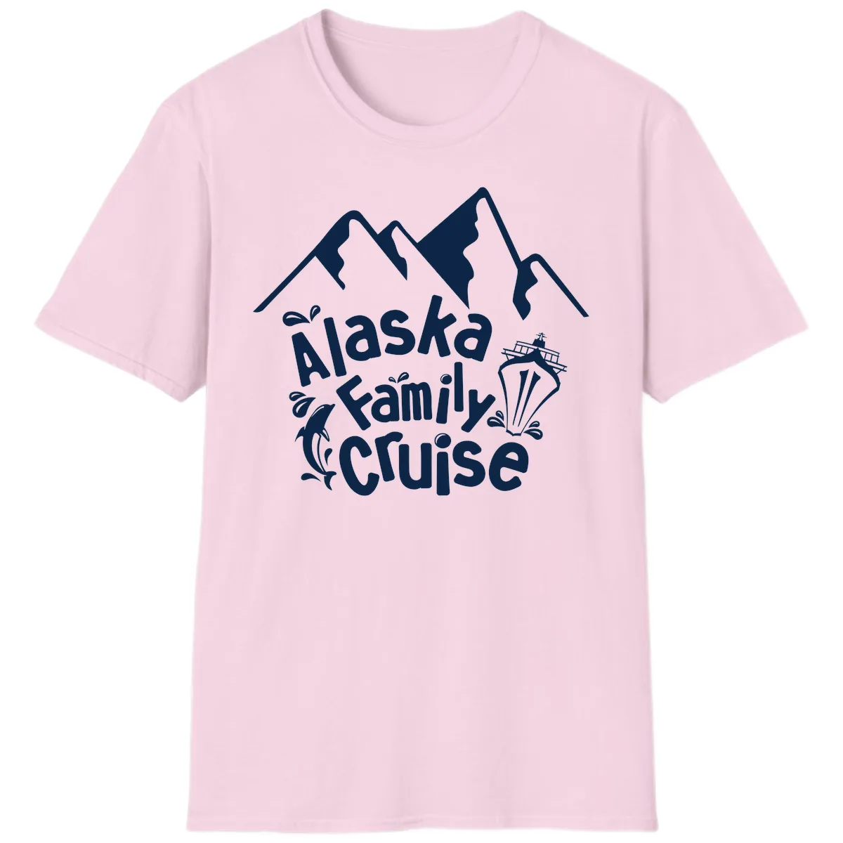 Alaska Family Cruise Mountain Adventure T-Shirt in Light Pink