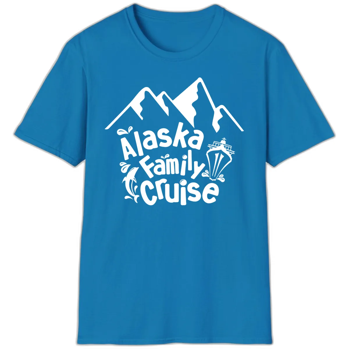 Alaska Family Cruise Mountain Adventure T-Shirt in Sapphire