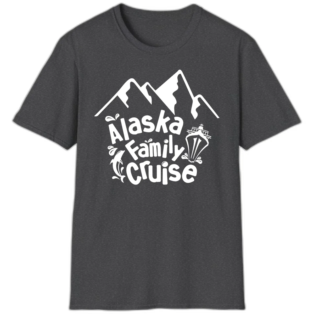 Alaska Family Cruise Mountain Adventure T-Shirt in Dark Heather