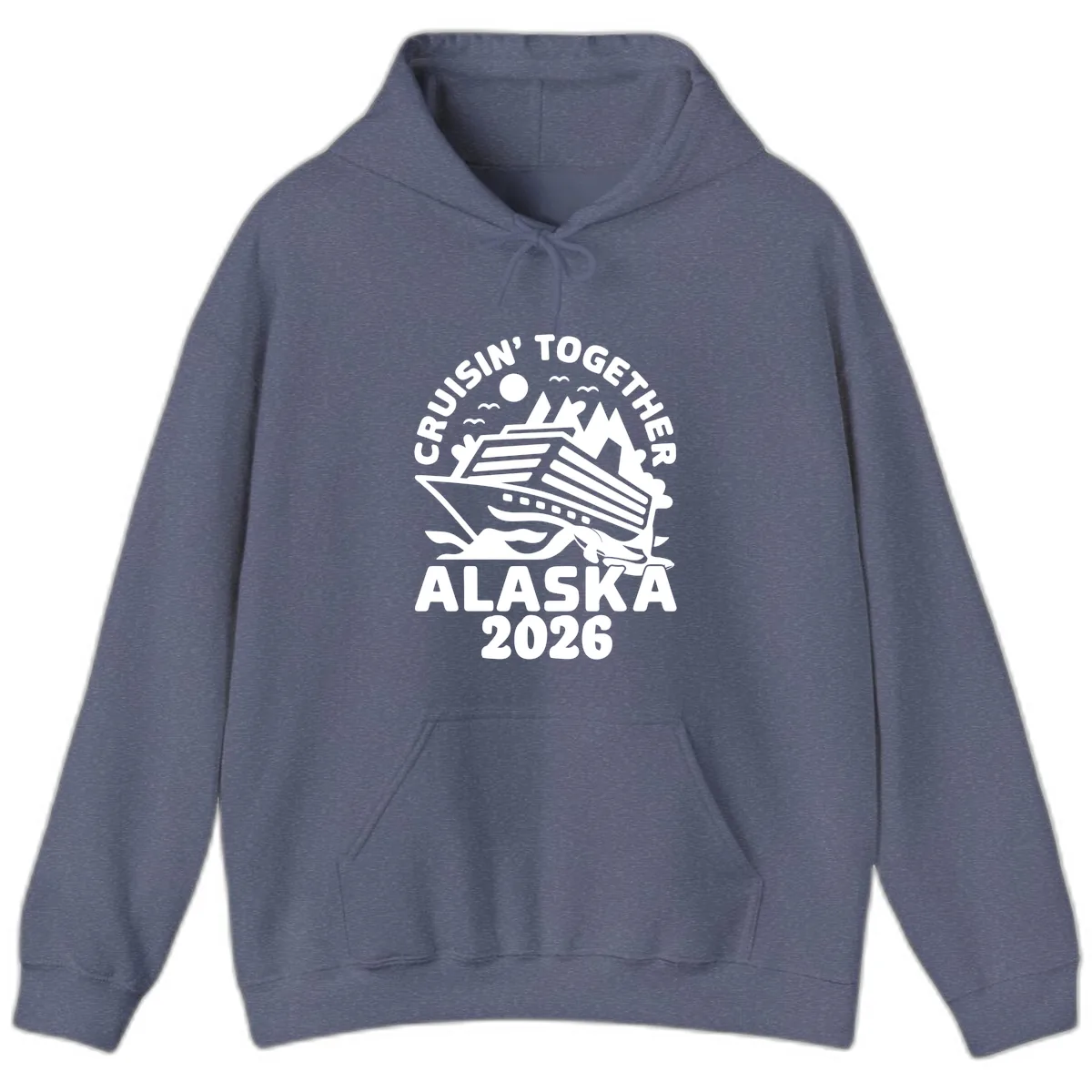 Cruisin' Together Alaska 2026 Scenic Hoodie in Heather Navy