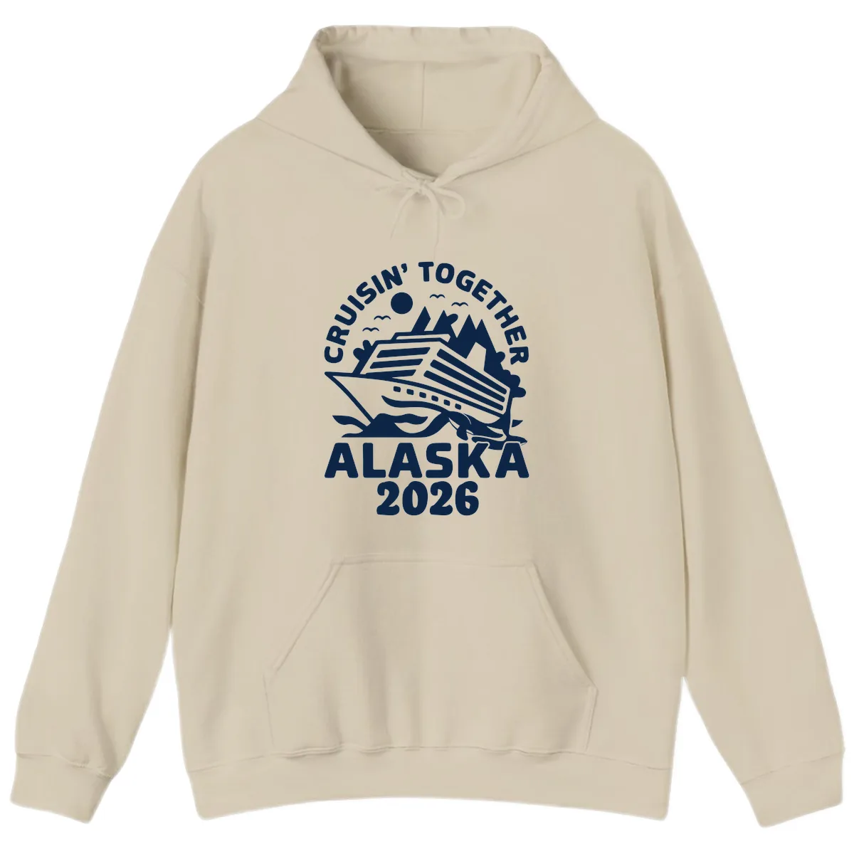 Cruisin' Together Alaska 2026 Scenic Hoodie in Sand