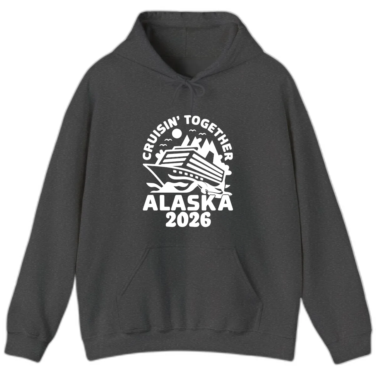 Cruisin' Together Alaska 2026 Scenic Hoodie in Dark Heather