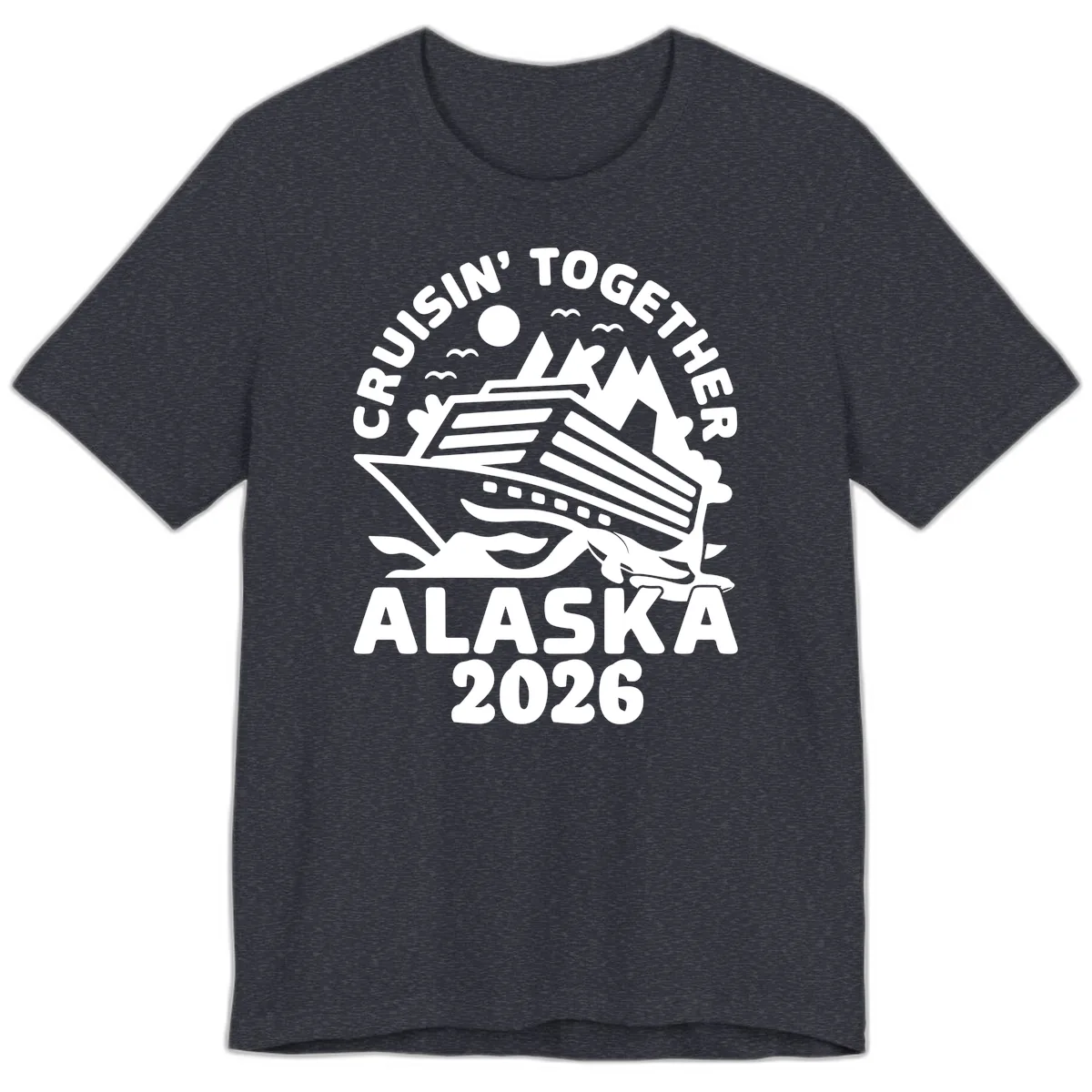 Cruisin' Together Alaska 2026 Scenic Premium T-Shirt in Heather Navy
