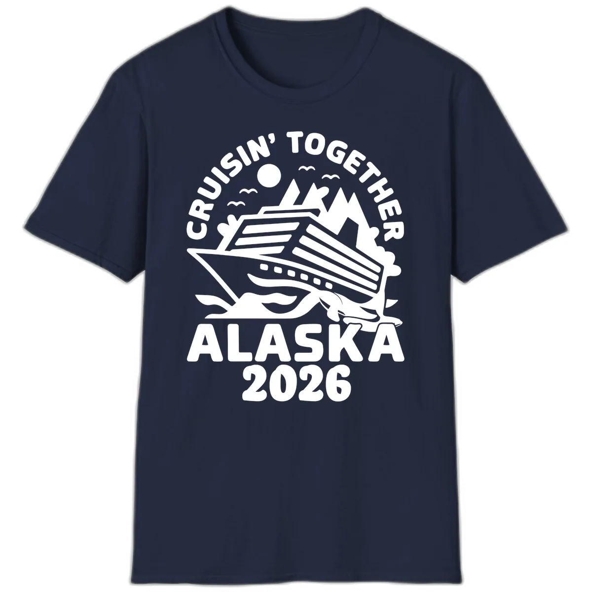 Cruisin' Together Alaska 2026 Scenic T-Shirt in Navy