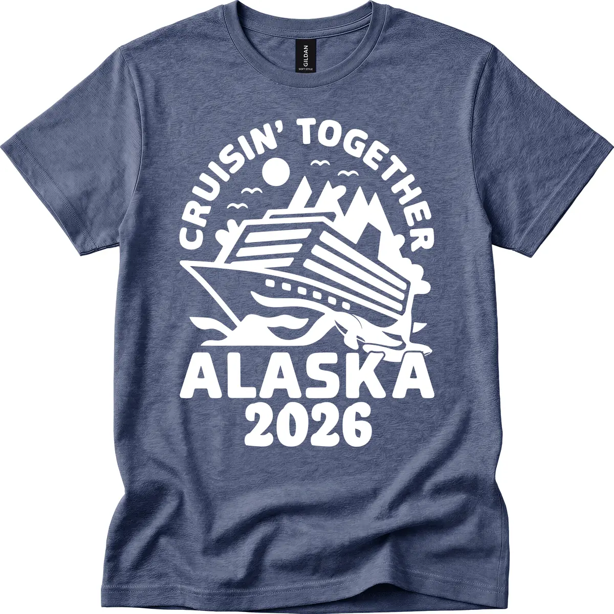 Cruisin' Together Alaska 2026 Scenic T-Shirt in Heather Navy