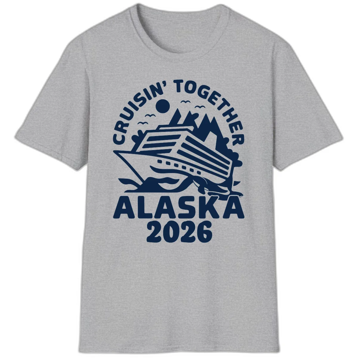 Cruisin' Together Alaska 2026 Scenic T-Shirt in Sport Grey