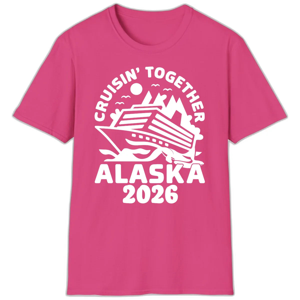 Cruisin' Together Alaska 2026 Scenic T-Shirt in Heliconia