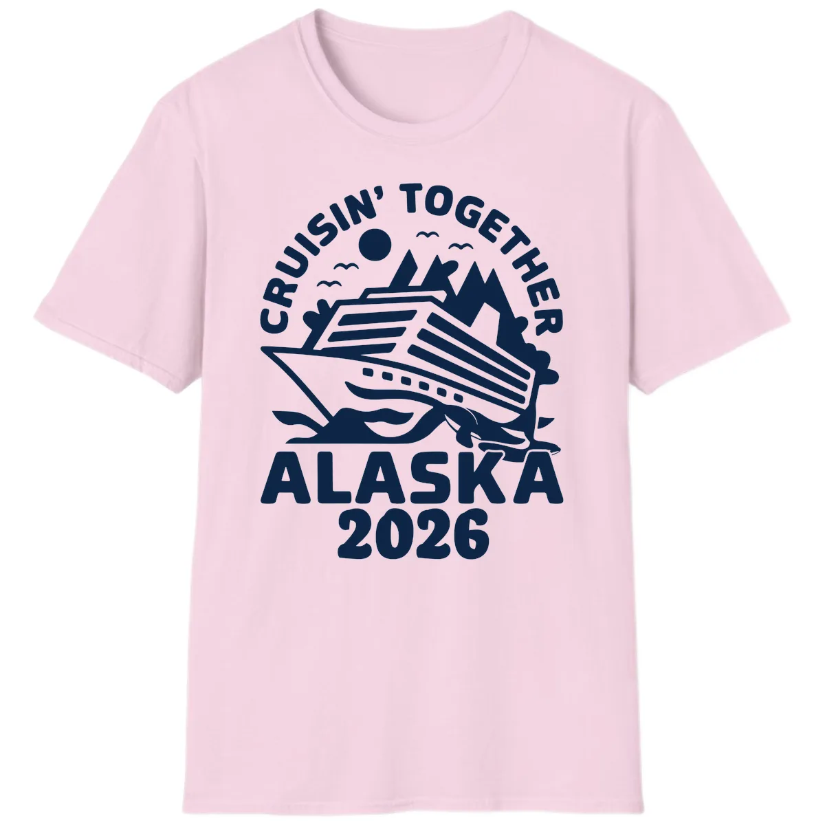 Cruisin' Together Alaska 2026 Scenic T-Shirt in Light Pink