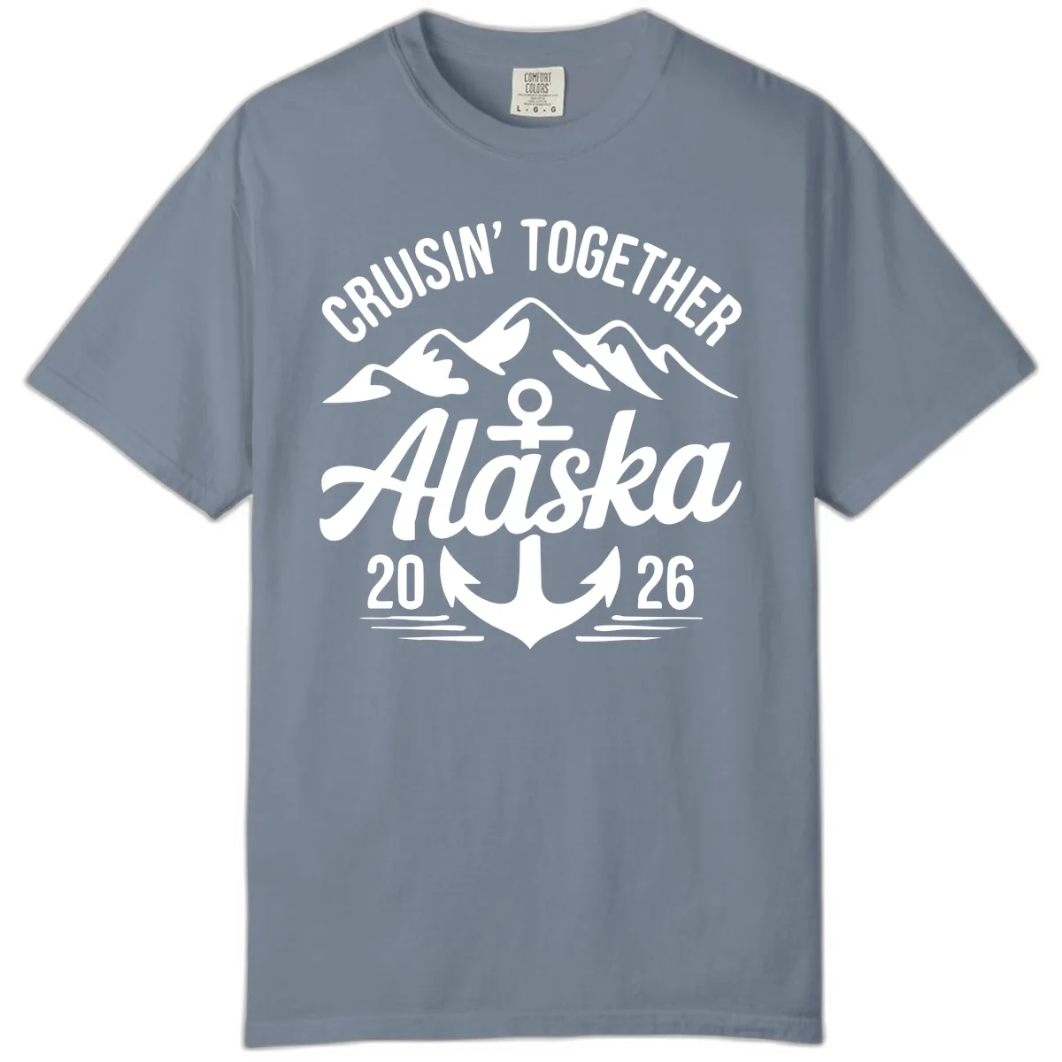 Cruisin' Together Alaska 2026 Anchor Design Comfort Color in Blue Jean