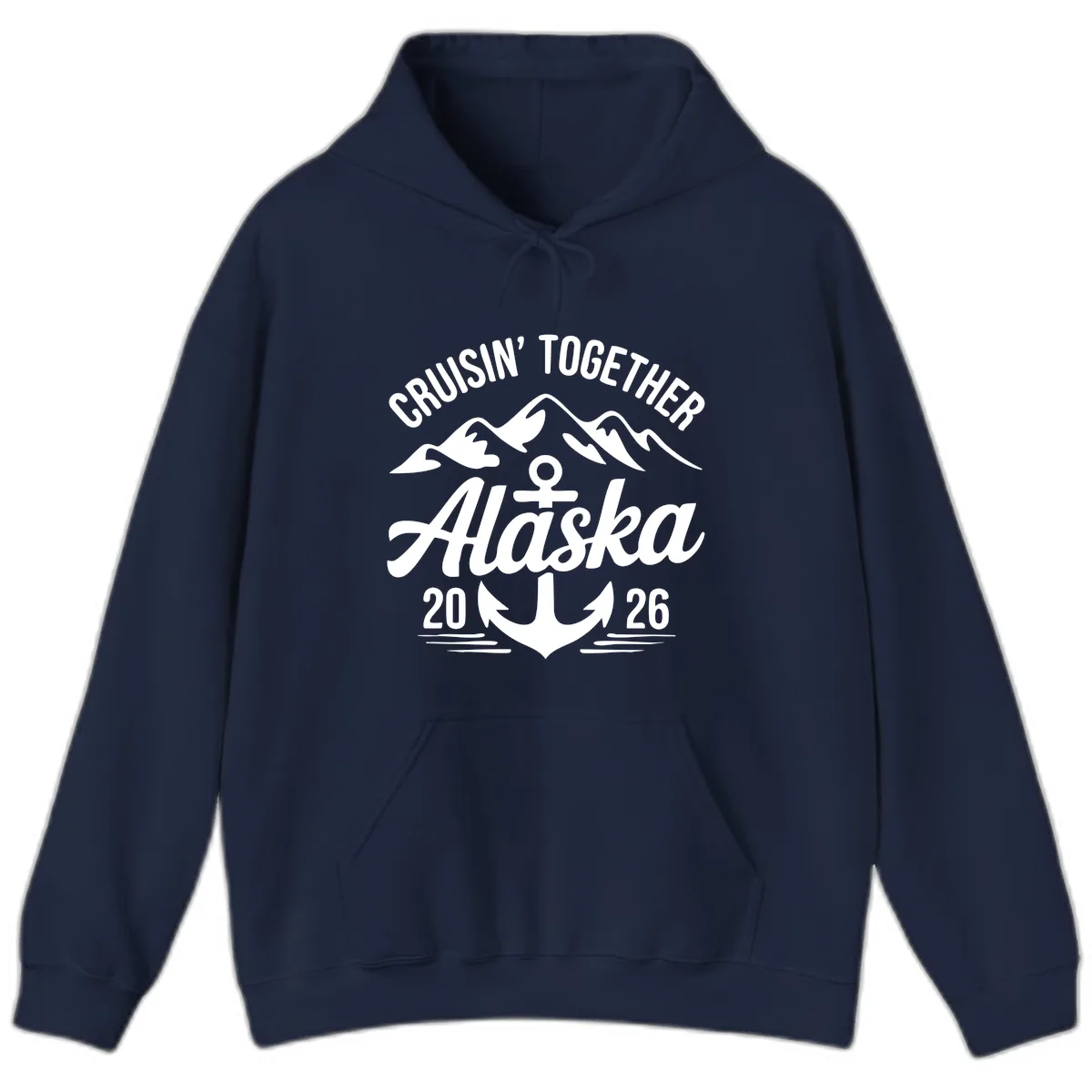 Cruisin' Together Alaska 2026 Anchor Design Hoodie in Navy
