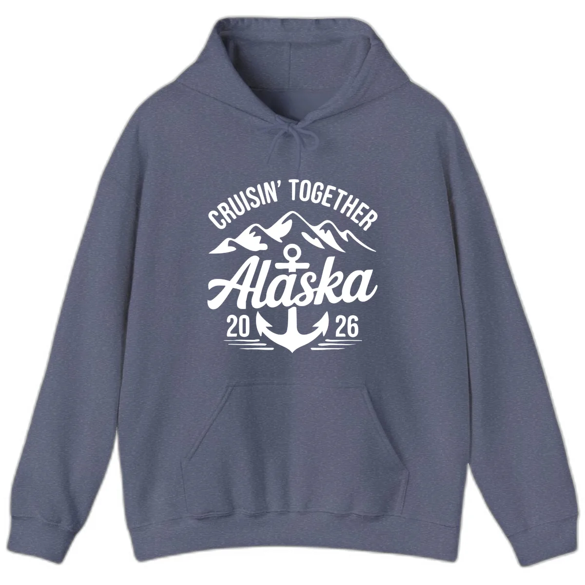 Cruisin' Together Alaska 2026 Anchor Design Hoodie in Heather Navy