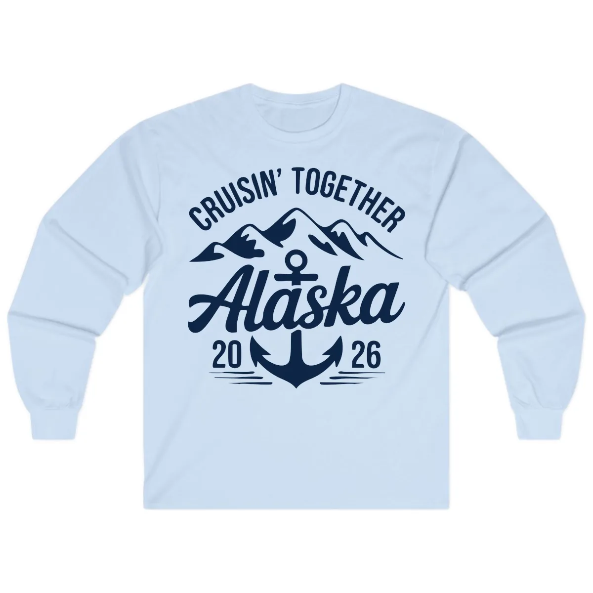 Cruisin' Together Alaska 2026 Anchor Design Long Sleeve in Light Blue