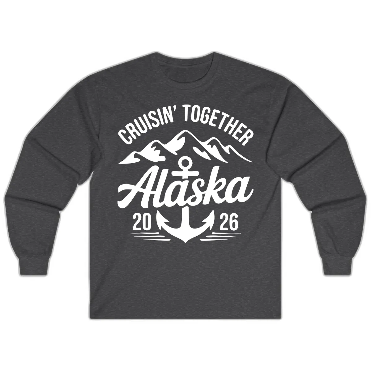 Cruisin' Together Alaska 2026 Anchor Design Long Sleeve in Dark Heather
