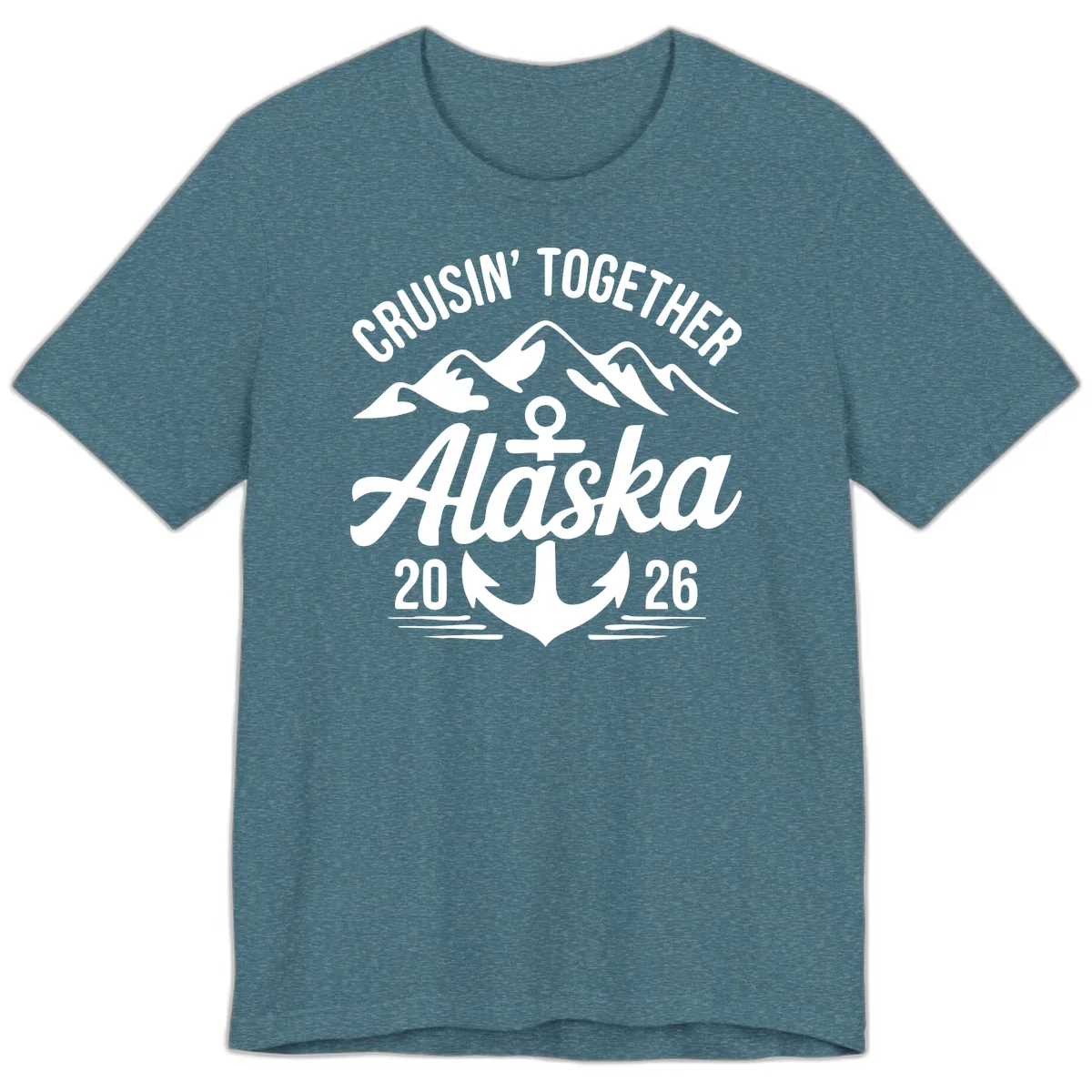 Cruisin' Together Alaska 2026 Anchor Design Premium T-Shirt in Heather Deep Teal