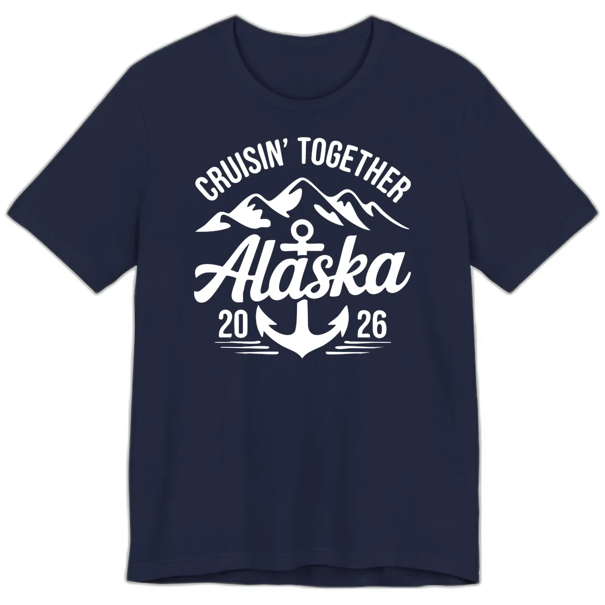 Cruisin' Together Alaska 2026 Anchor Design Premium T-Shirt in Navy