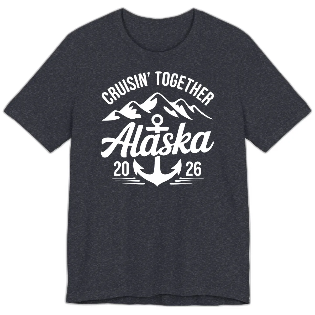 Cruisin' Together Alaska 2026 Anchor Design Premium T-Shirt in Heather Navy