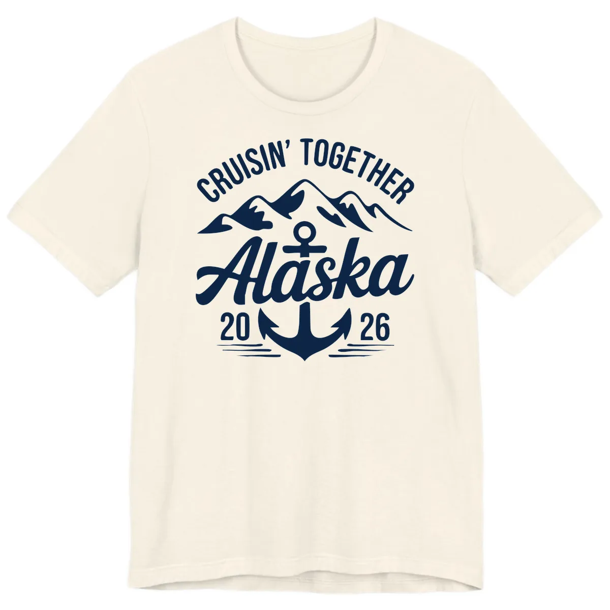Cruisin' Together Alaska 2026 Anchor Design Premium T-Shirt in Natural