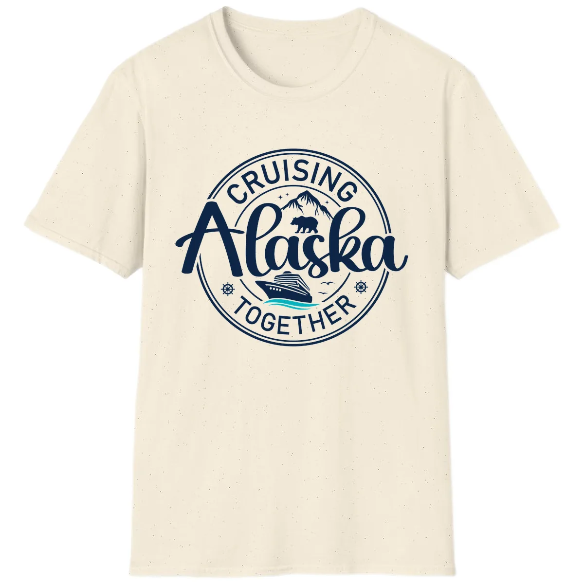 Cruisin' Alaska Together Scenic Badge T-Shirt in Natural