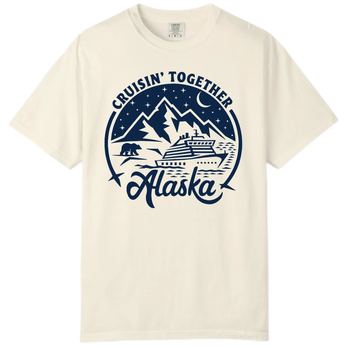 Cruisin' Together Alaska 2024 Bear Ship Comfort Color in Ivory
