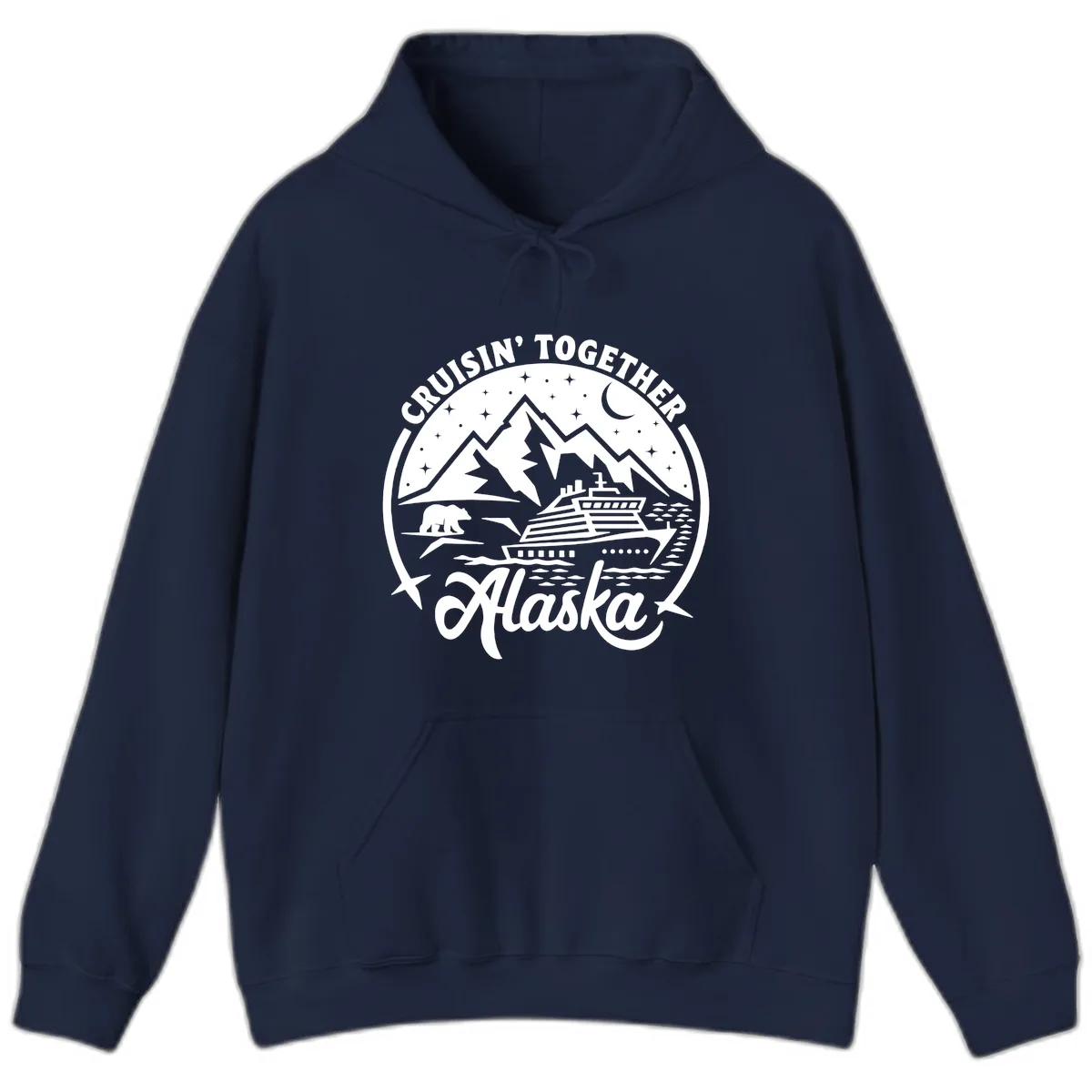 Cruisin' Together Alaska 2024 Bear Ship Hoodie in Navy