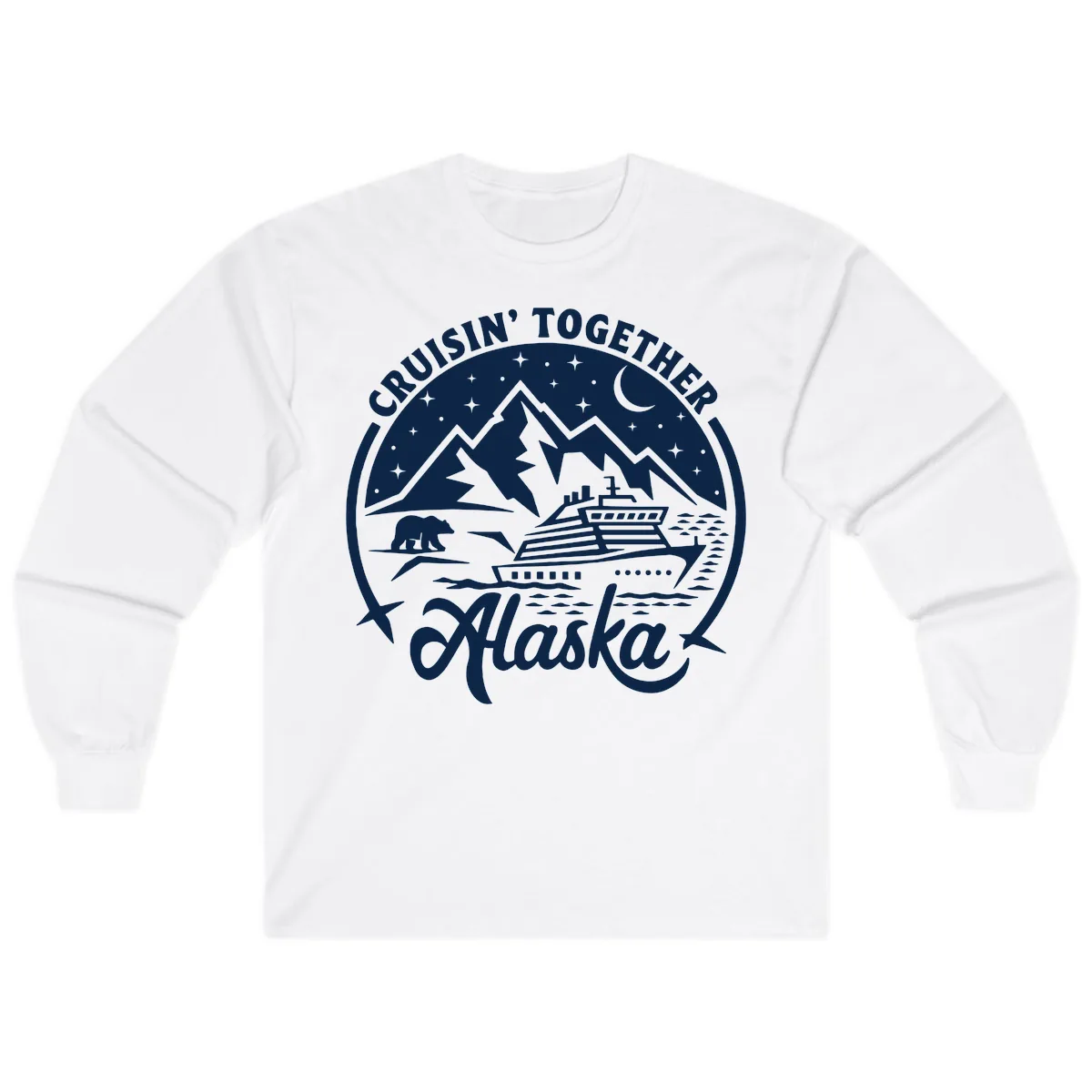 Cruisin' Together Alaska 2024 Bear Ship Long Sleeve in White