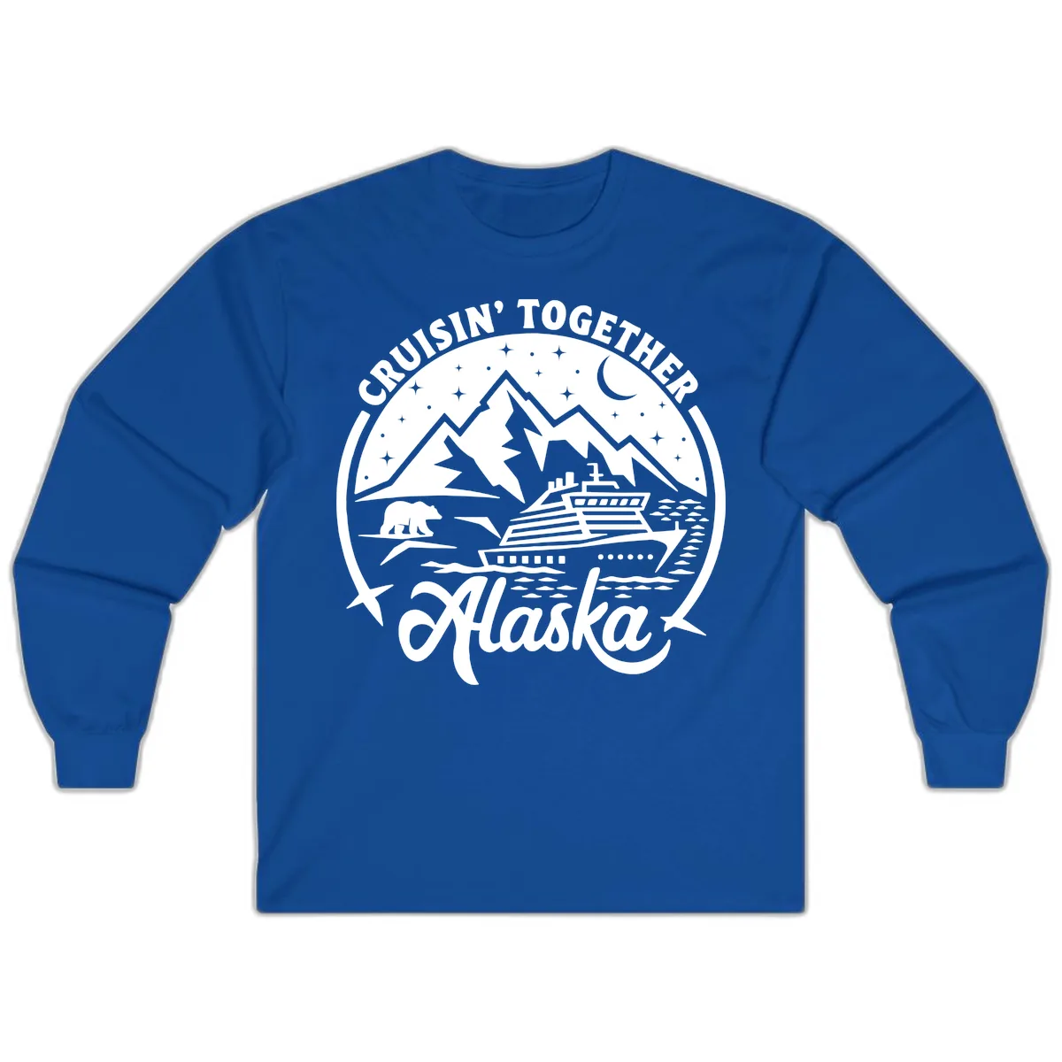 Cruisin' Together Alaska 2024 Bear Ship Long Sleeve in Royal
