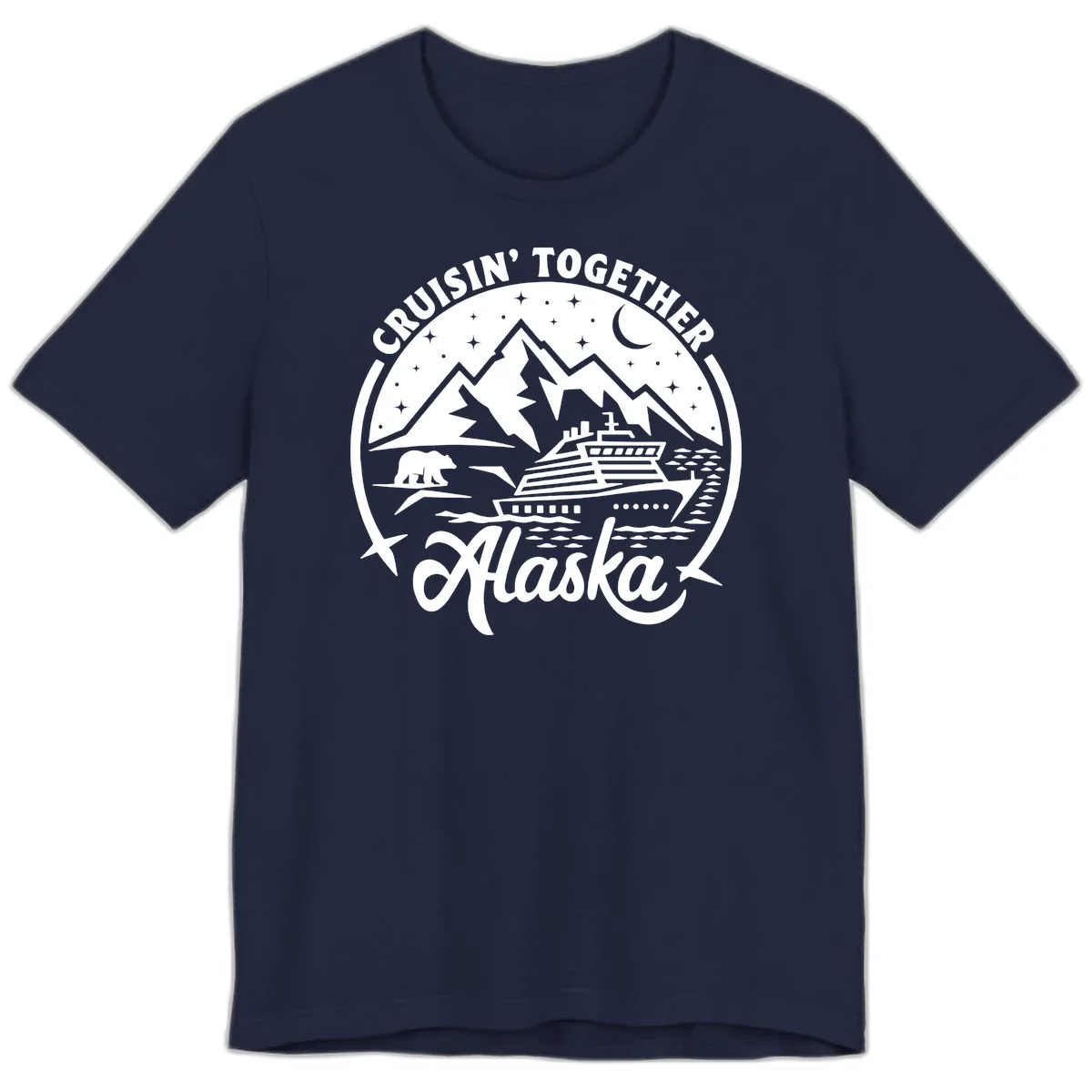 Cruisin' Together Alaska 2024 Bear Ship Premium T-Shirt in Navy