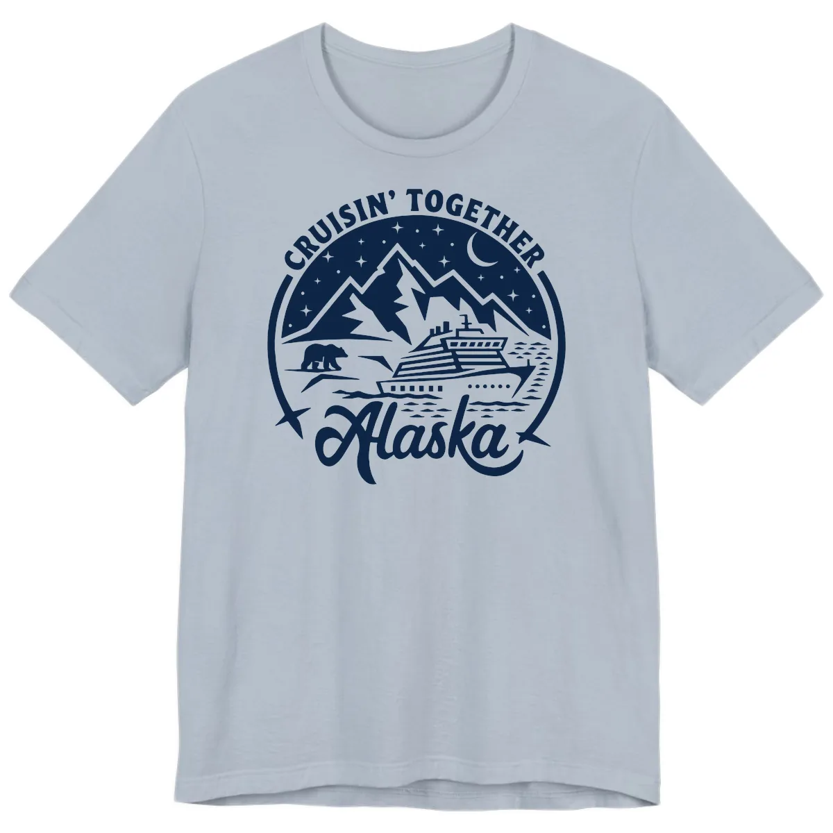 Cruisin' Together Alaska 2024 Bear Ship Premium T-Shirt in Light Blue