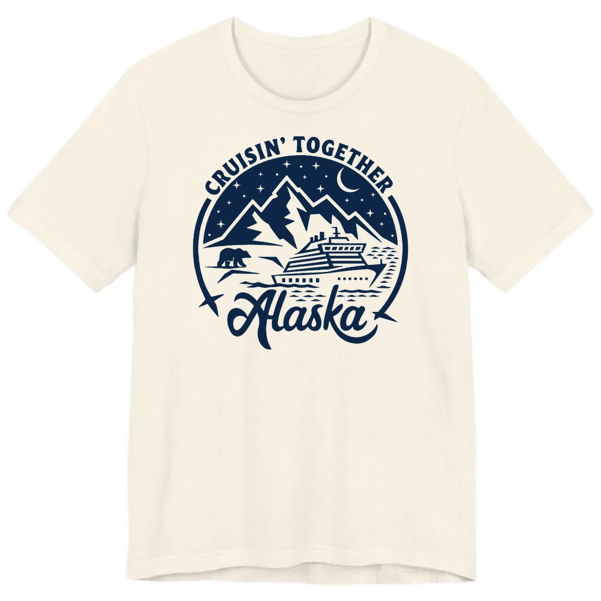 Cruisin' Together Alaska 2024 Bear Ship Premium T-Shirt in Natural