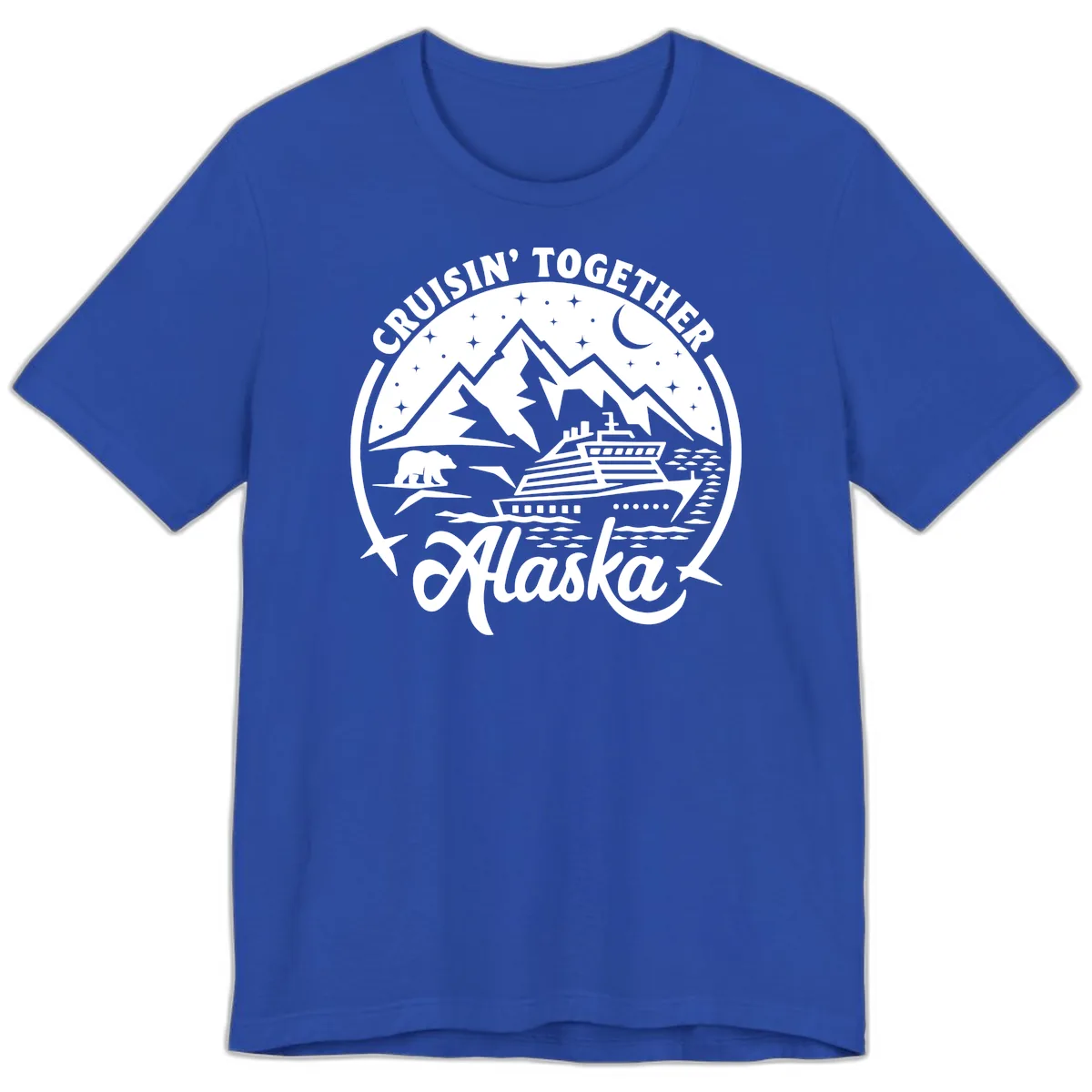 Cruisin' Together Alaska 2024 Bear Ship Premium T-Shirt in True Royal