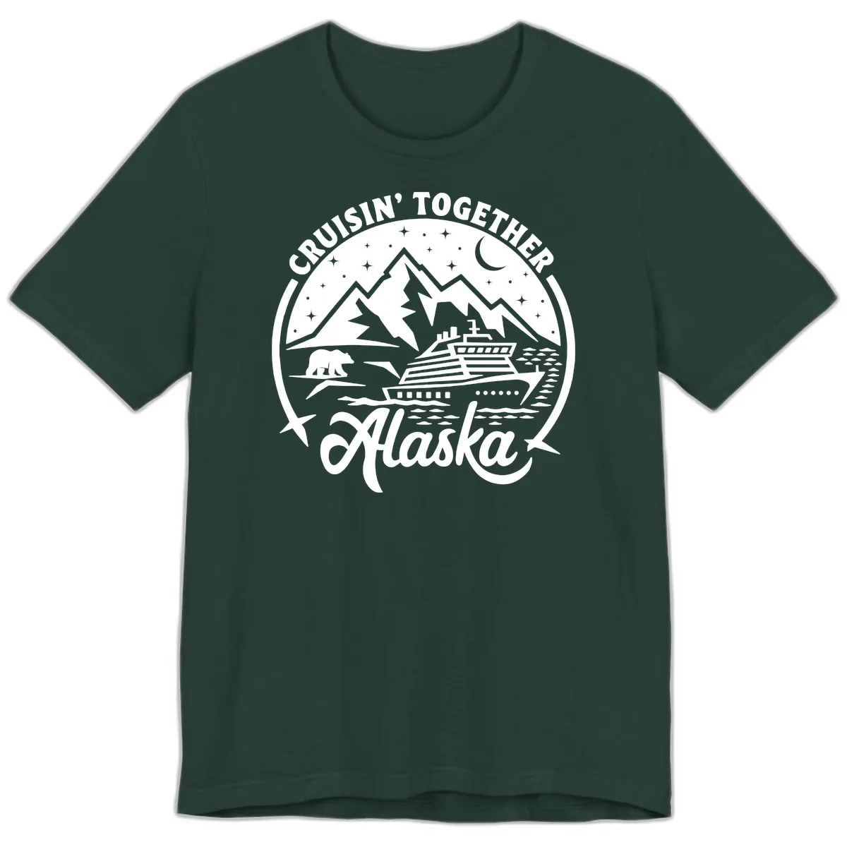 Cruisin' Together Alaska 2024 Bear Ship Premium T-Shirt in Forest