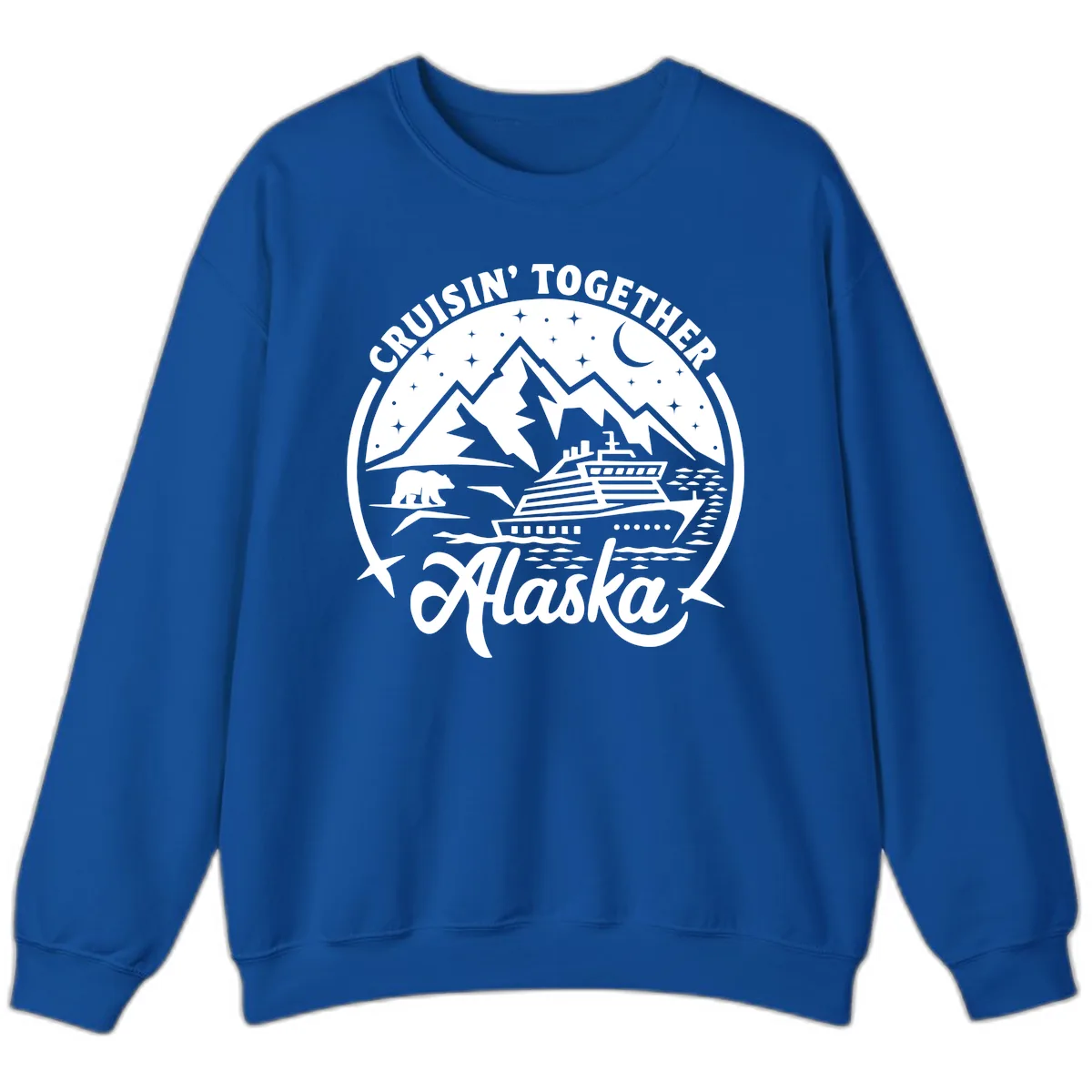 Cruisin' Together Alaska 2024 Bear Ship Sweatshirt in Royal