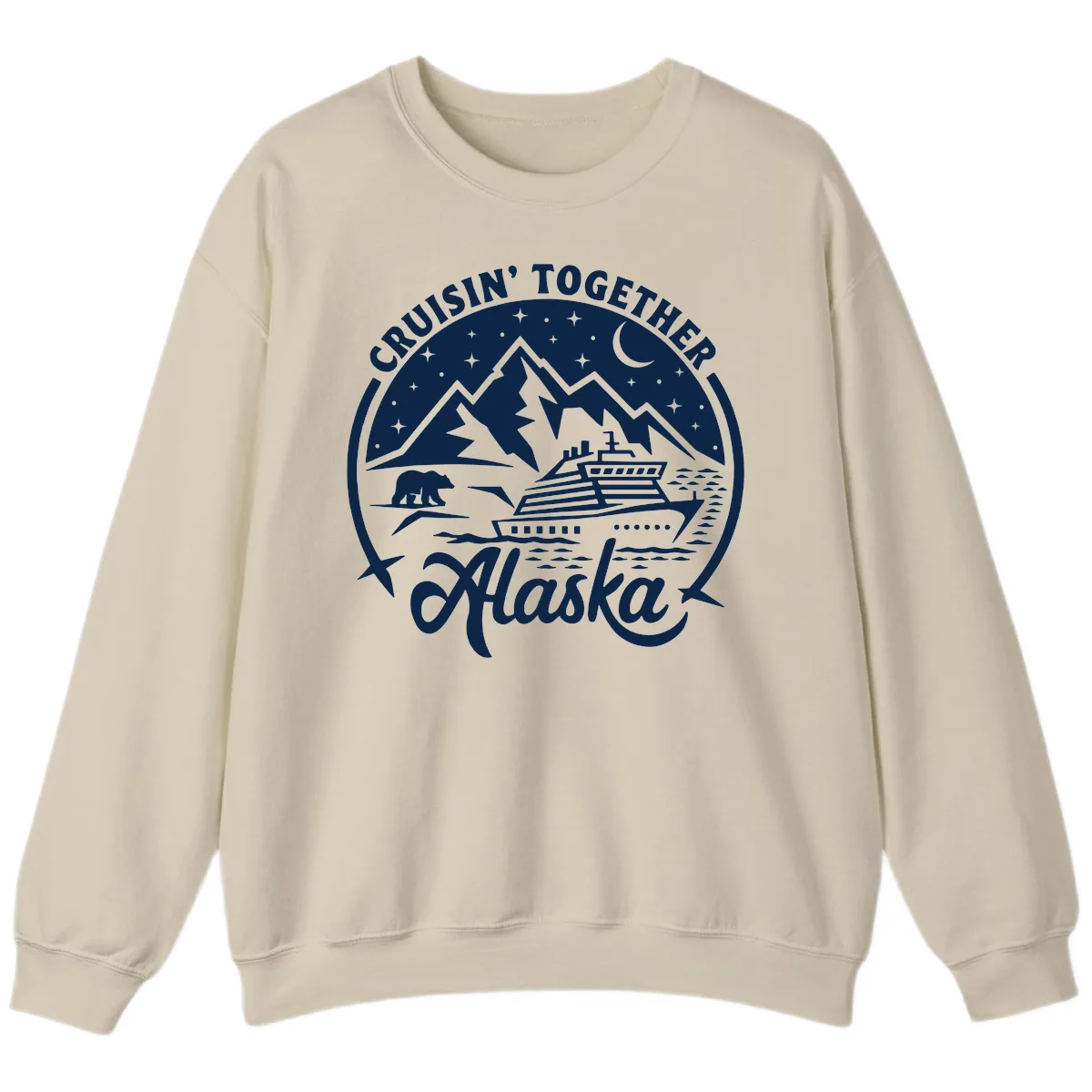 Cruisin' Together Alaska 2024 Bear Ship Sweatshirt in Sand
