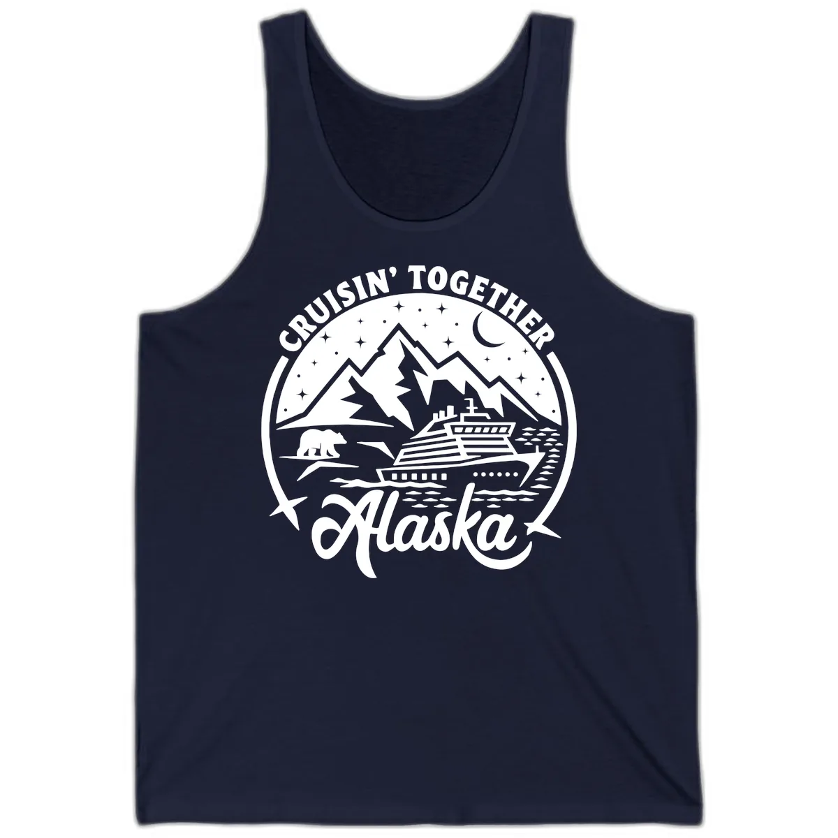 Cruisin' Together Alaska 2024 Bear Ship Tank in Navy
