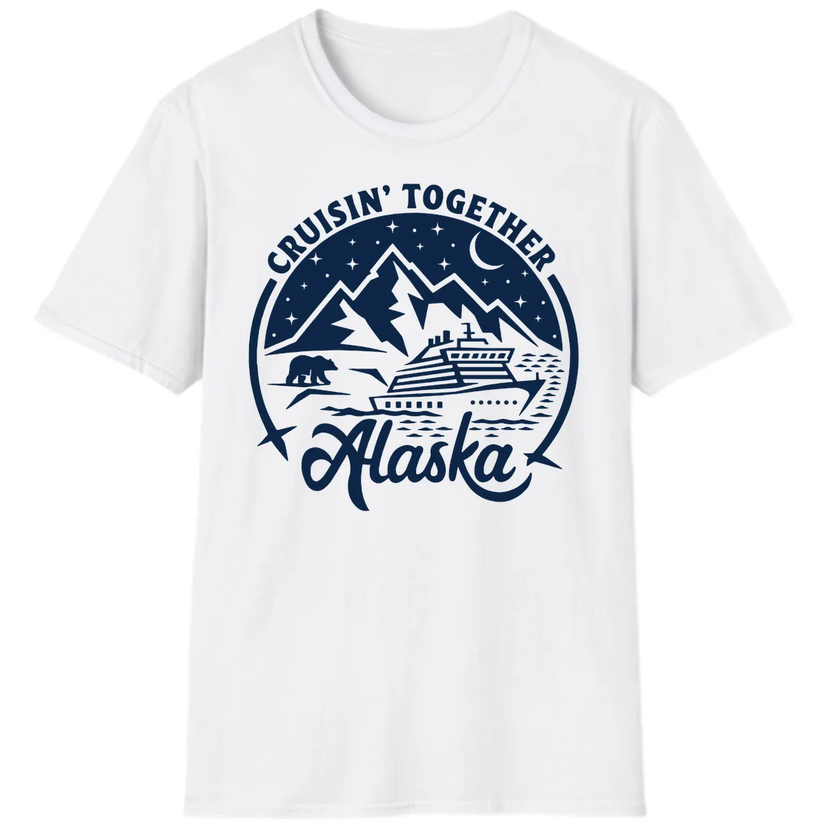 Cruisin' Together Alaska 2024 Bear Ship T-Shirt in White